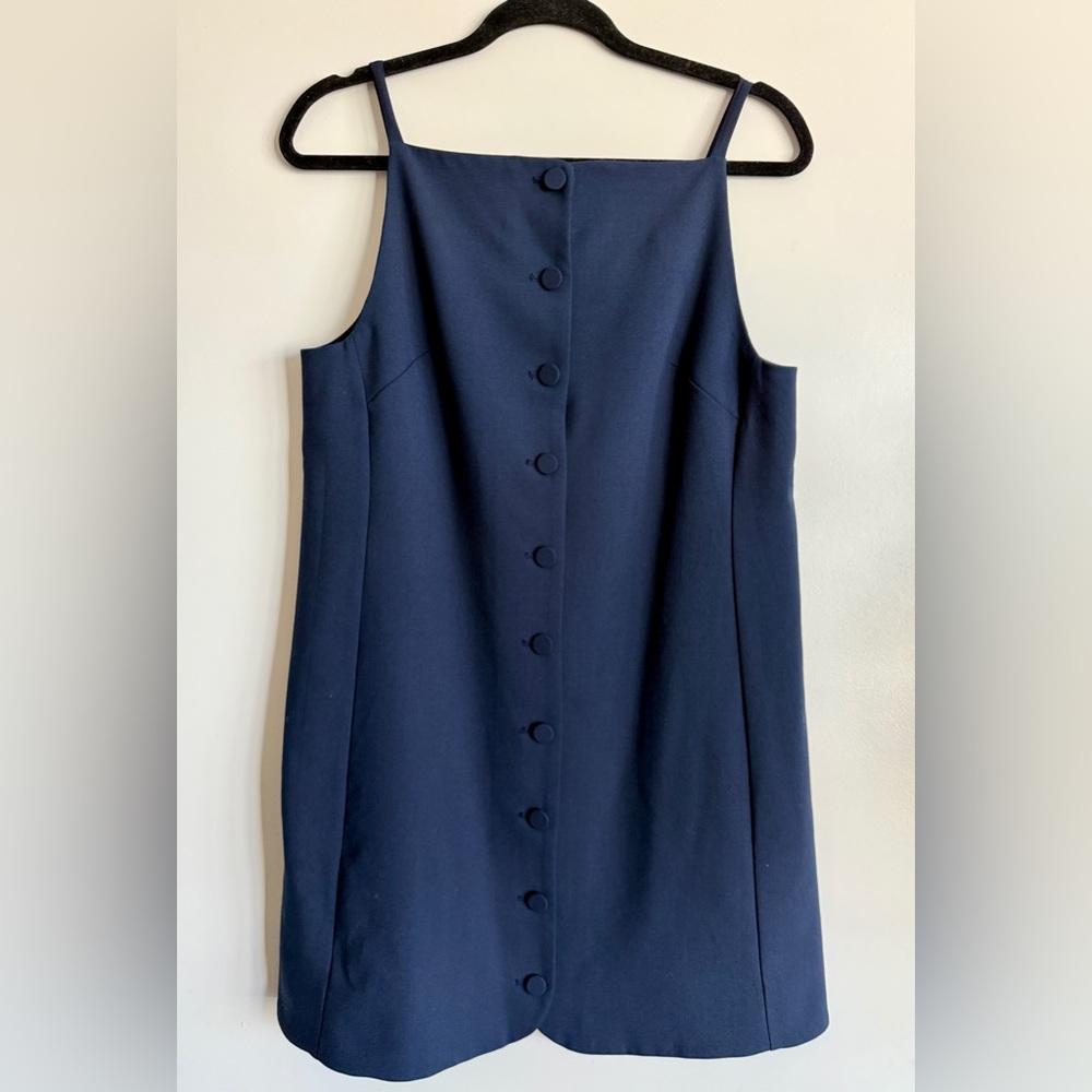 Madewell Navy Button-Front Mini Dress